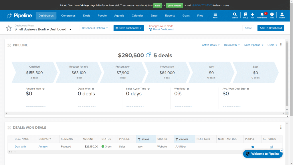 Best CRM for Small Business - Pipeline Dashboard