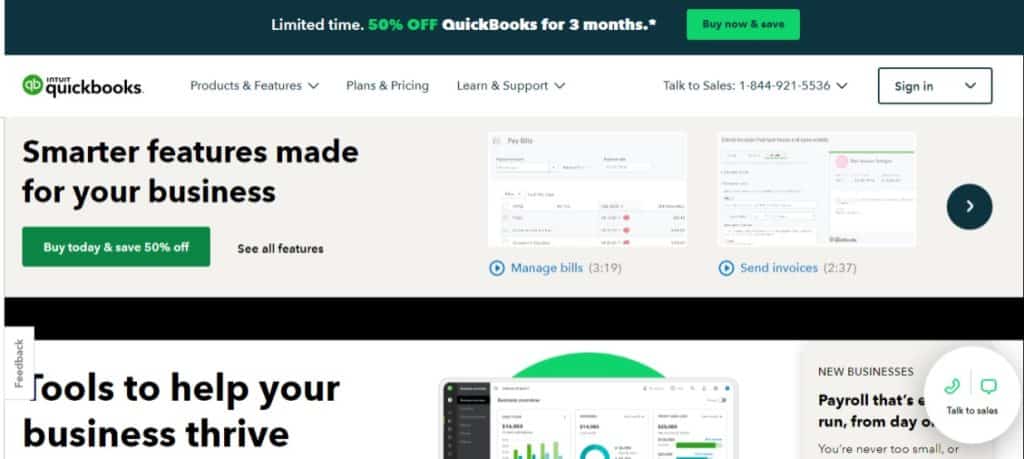 Intuit Quickbooks- Best small business software