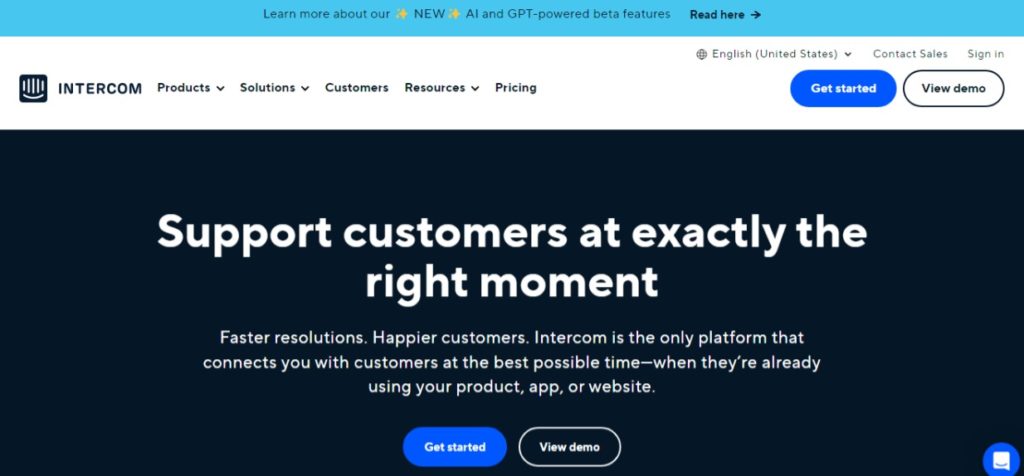 Intercom-Best small business customer service software