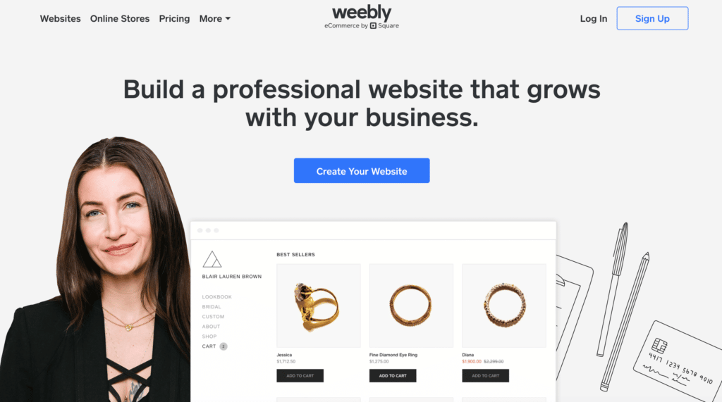 Weebly has several small business marketing tools.