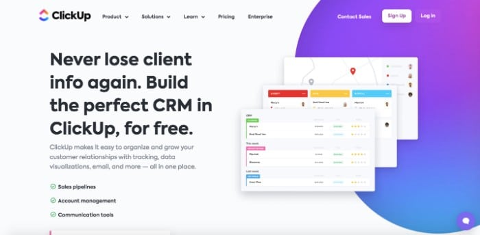 Best CRM for Small Business, Clickup