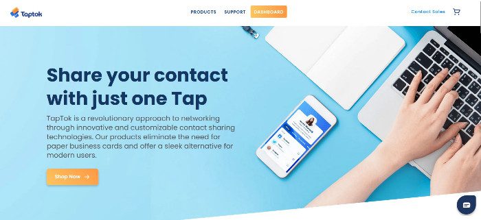 TapTok homepage