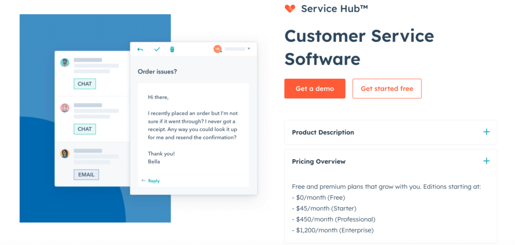 HubSpot CRM review; customer service hub