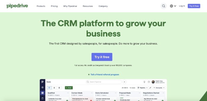 Best Startup CRM, PipeDrive