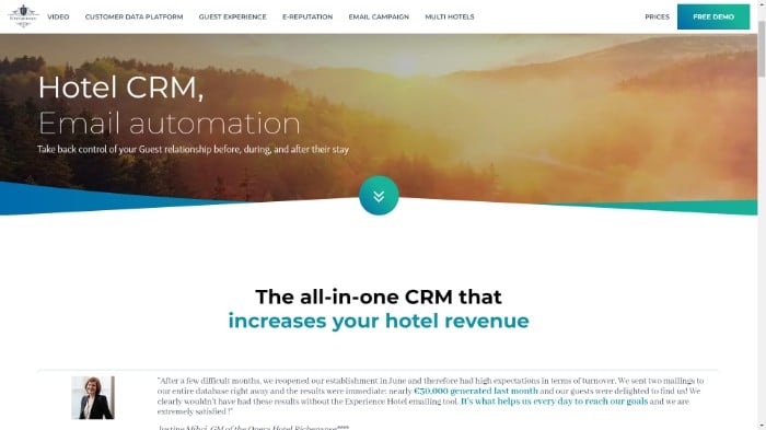 experience hotel - homepage