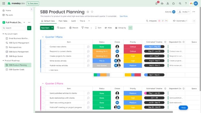 Monday Dev Review - Product Planning