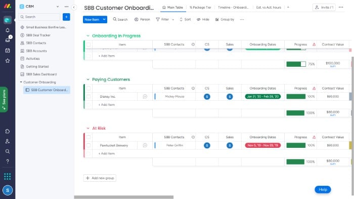 Monday Sales CRM - Customer Onboarding 2