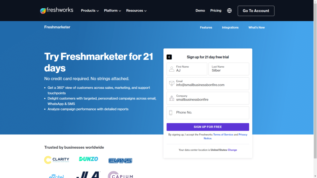 freshmarketer review -free trial