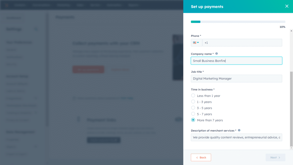 hubspot crm review -payments