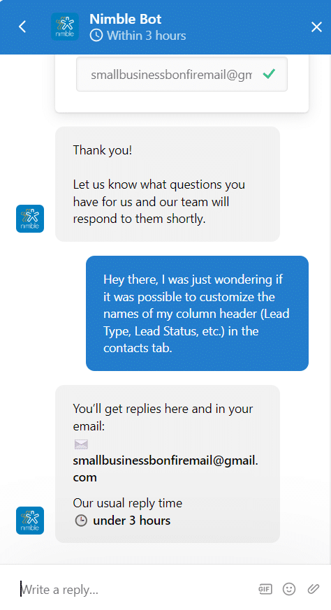Nimble CRM Review -Customer Support