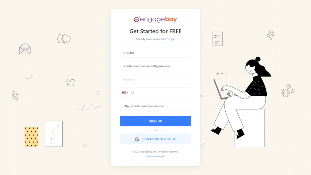 EngageBay Marketing Bay Review - Onboarding