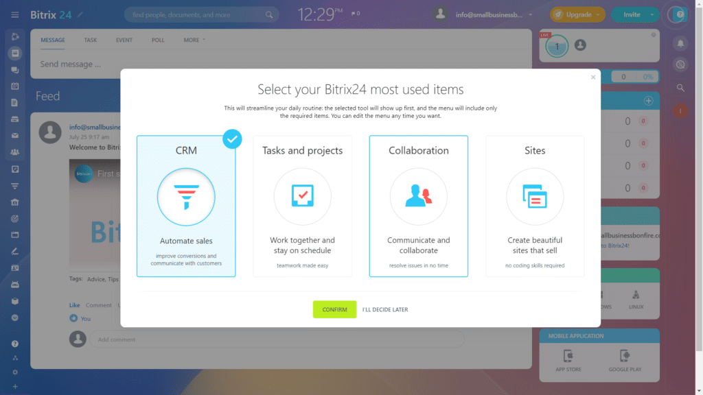 Bitrix24 CRM Review - Onboarding Process