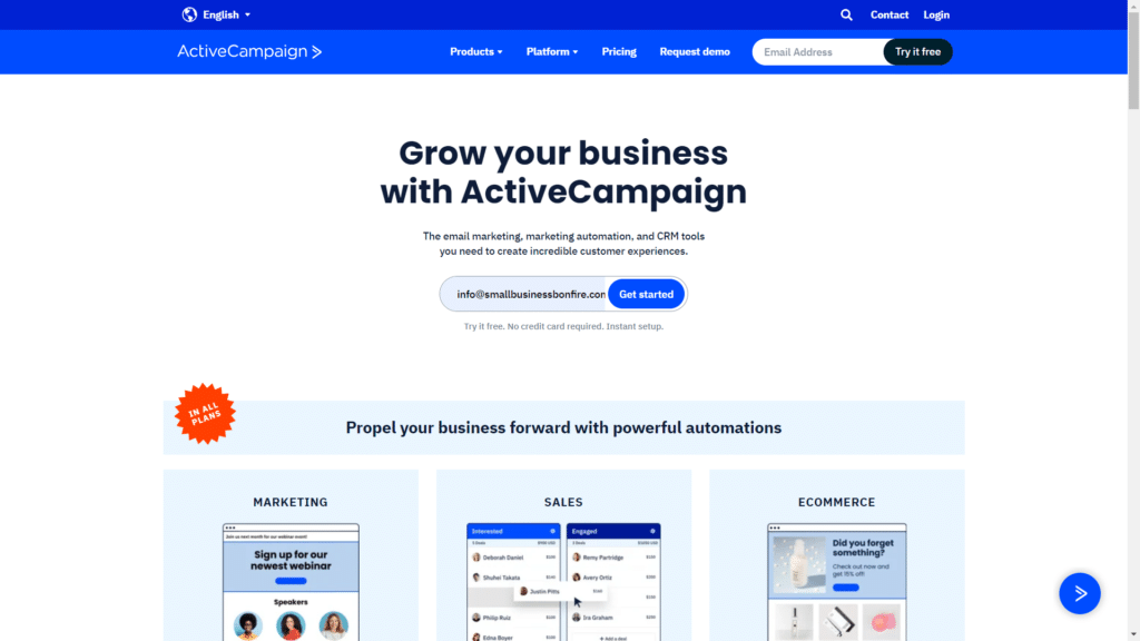 ActiveCampaign Review - Homepage