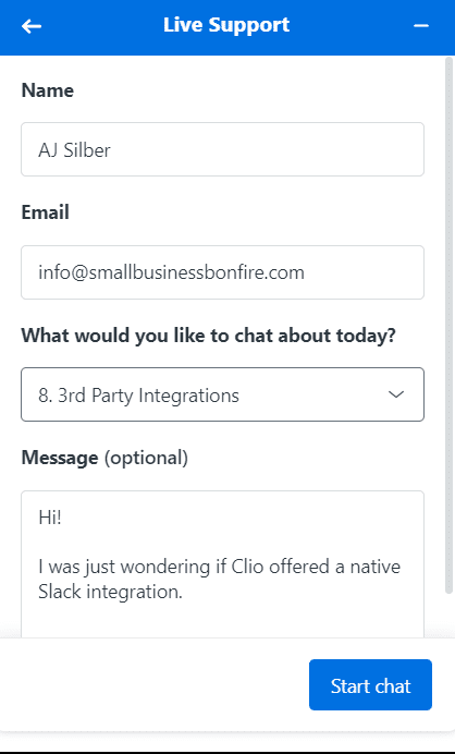 Clio Review - Customer Service Question