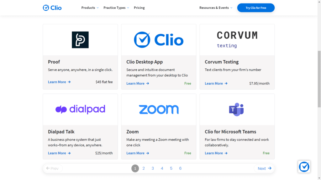 Clio Review - Integrations