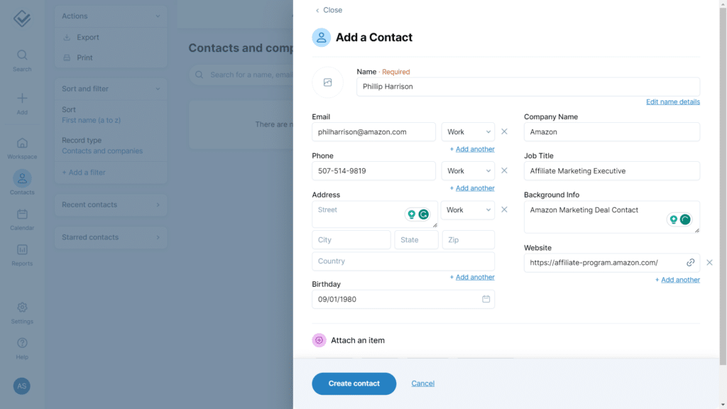 Less Annoying CRM Pricing - New Contact