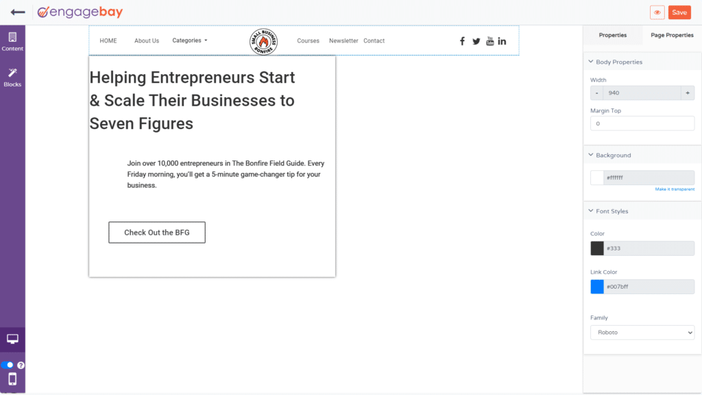 HubSpot vs EngageBay - EngageBay Landing Pages