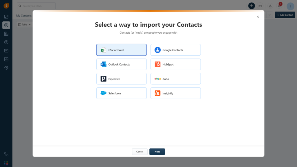 Pipedrive vs. Freshsales - Freshsales Importing Contacts